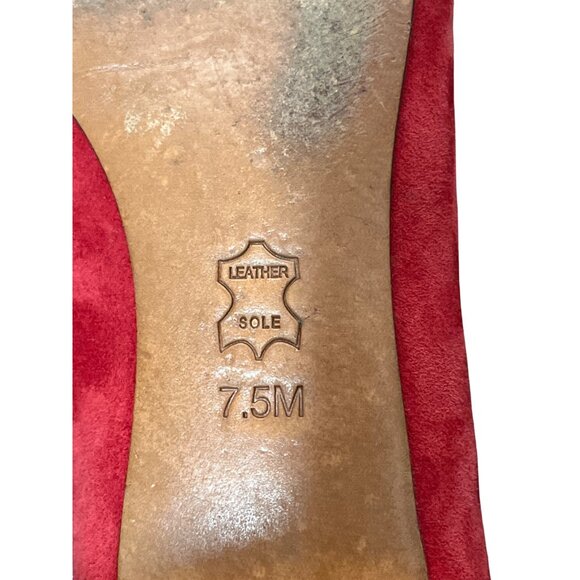 Tory Burch Red Suede Pointed Toe Flats Womens Size 7.5M - Picture 7 of 10